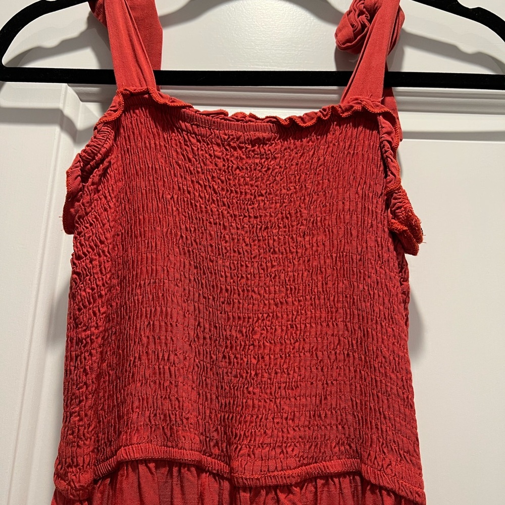 Red sun dress with tie straps